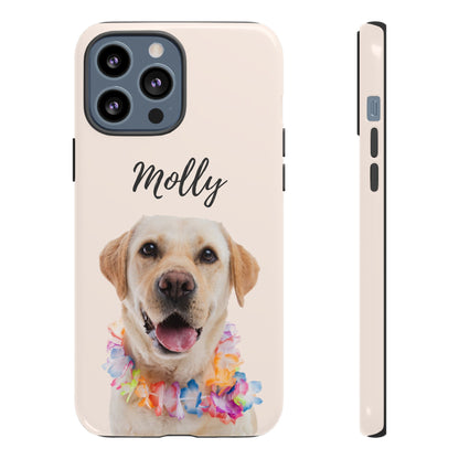 Custom Dog Photo Tough iPhone Case - Personalized Pet Name