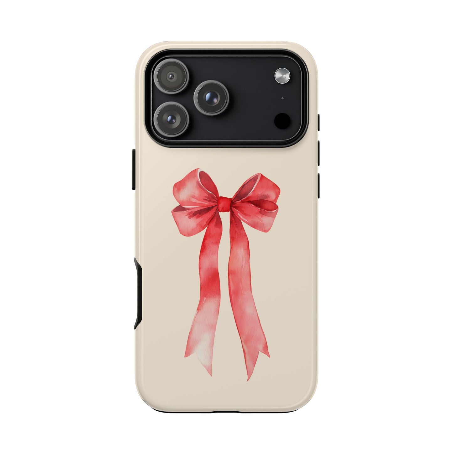 Cute Watercolor Red Ribbon Bow iPhone Case