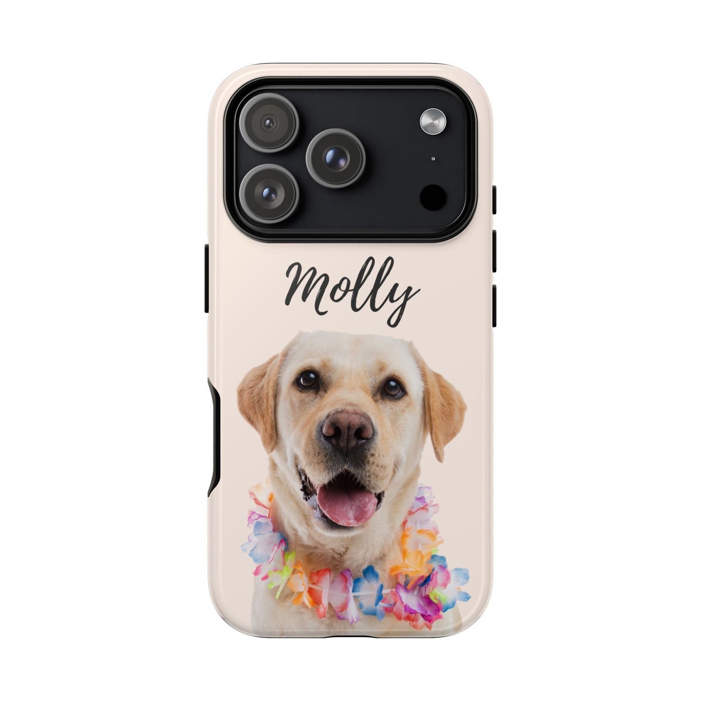 Custom Dog Photo Tough iPhone Case - Personalized Pet Name
