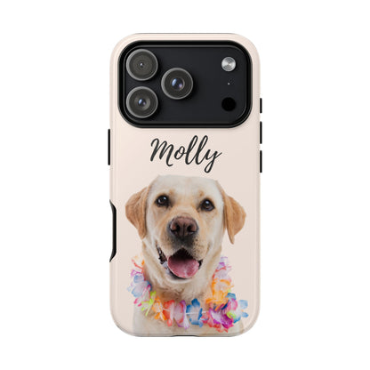 Custom Dog Photo Tough iPhone Case - Personalized Pet Name