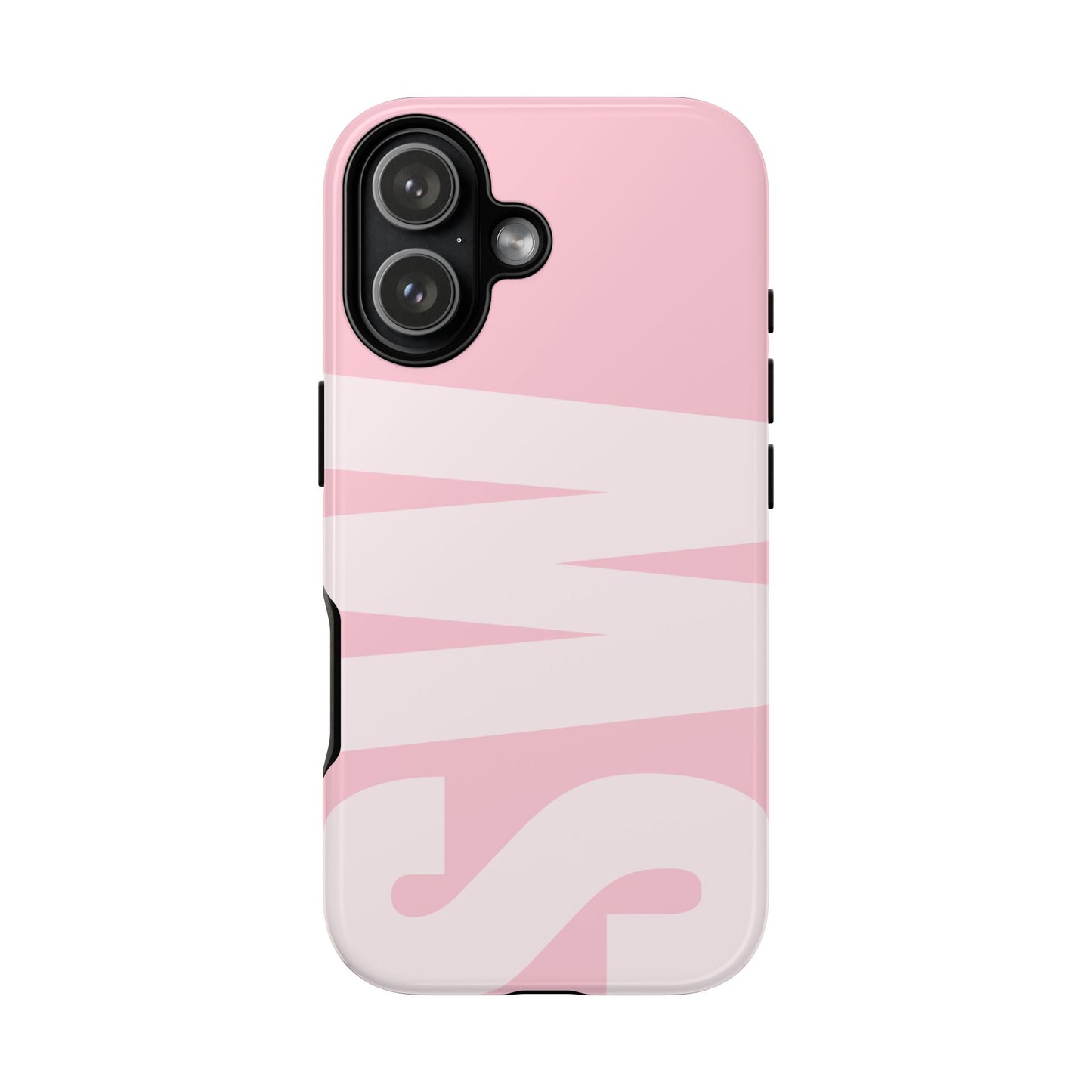 Millennial Pink Custom Initial Monogram iPhone Case - Shockproof