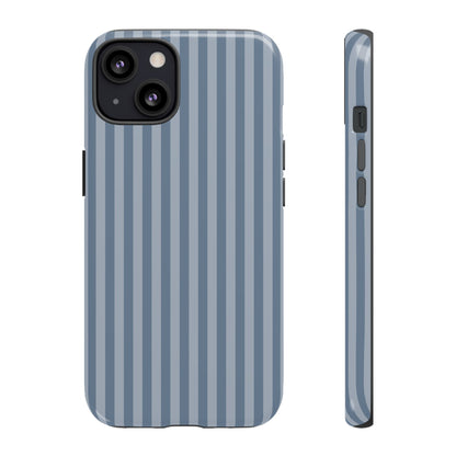 Blue Gray Striped iPhone Case - Minimalist Stripe Pattern
