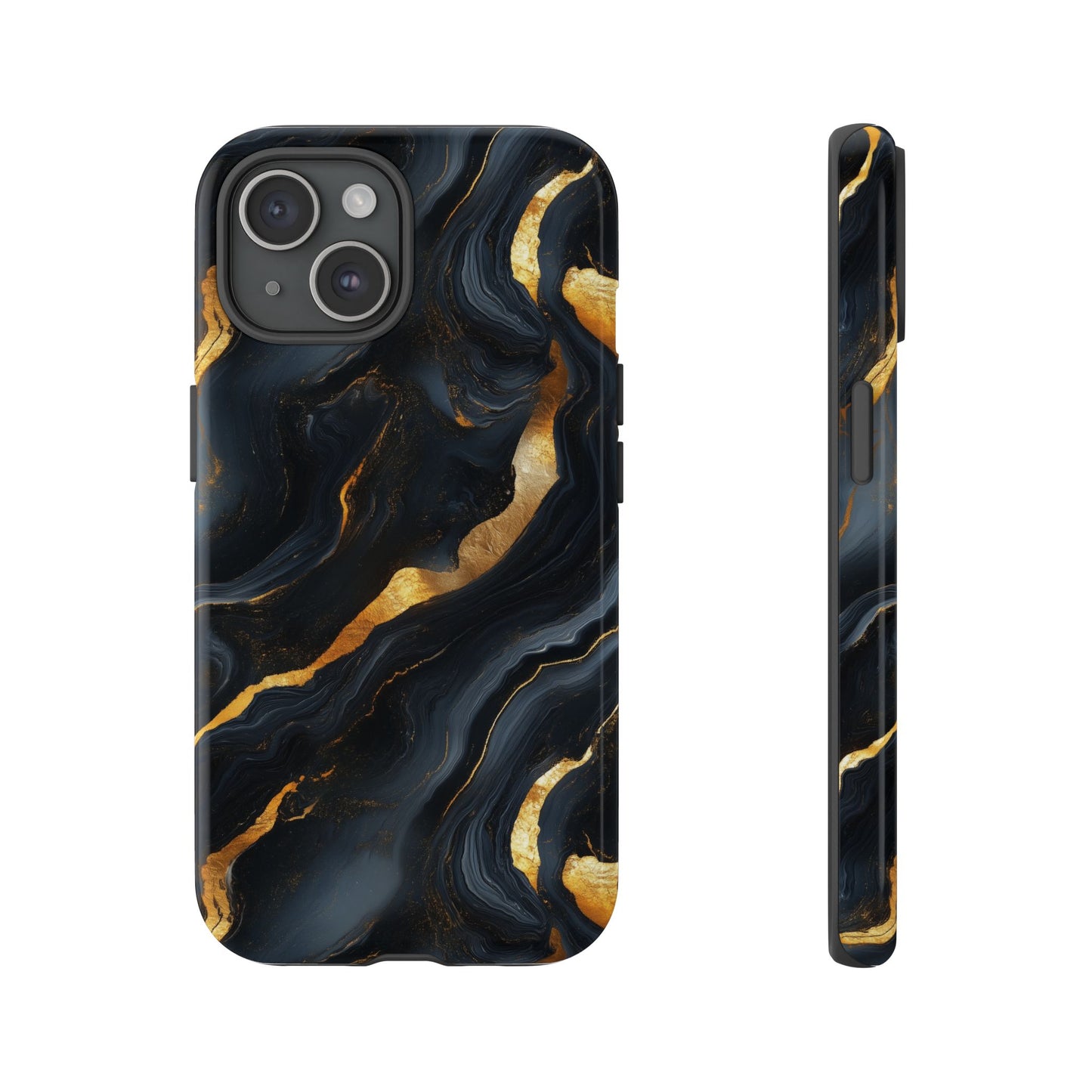 Elegant Black and Gold Marble iPhone Case