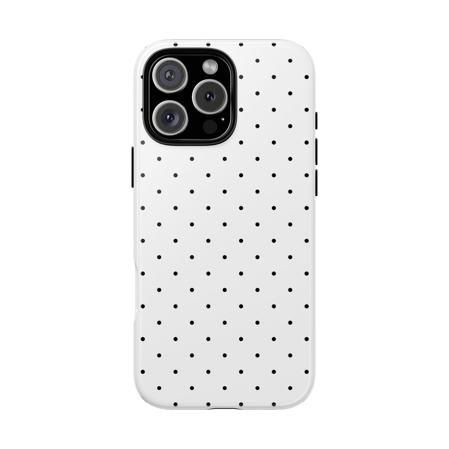 Minimalist Polka Dot iPhone Case - Black & White