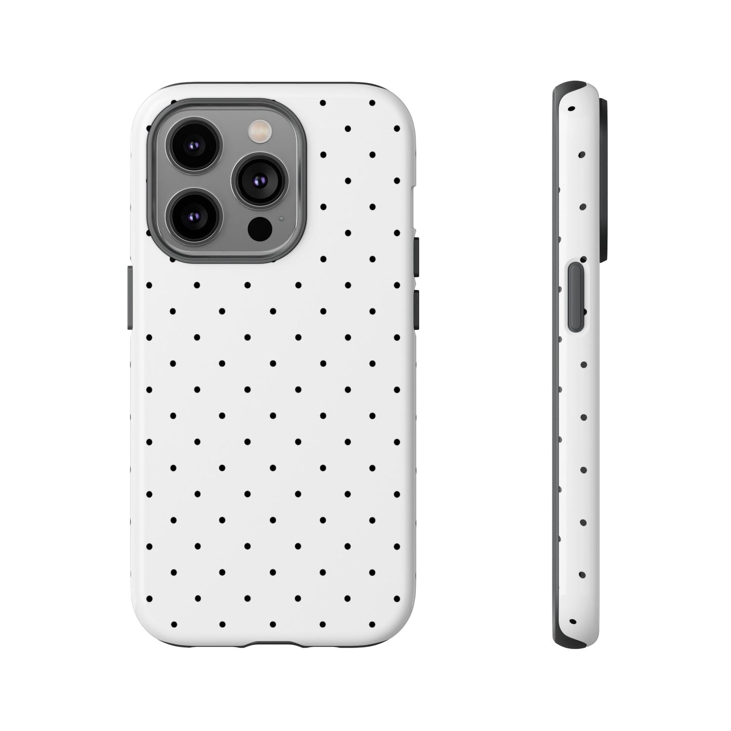 Minimalist Polka Dot iPhone Case - Black & White