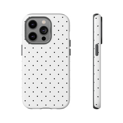 Minimalist Polka Dot iPhone Case - Black & White