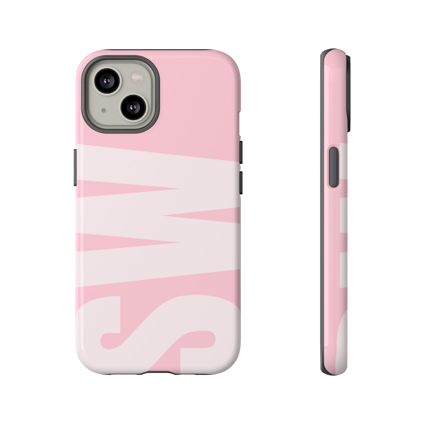 Millennial Pink Custom Initial Monogram iPhone Case - Shockproof