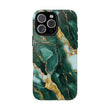 Emerald Green Marble Gold Vein iPhone Case