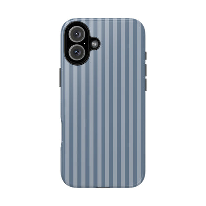 Blue Gray Striped iPhone Case - Minimalist Stripe Pattern