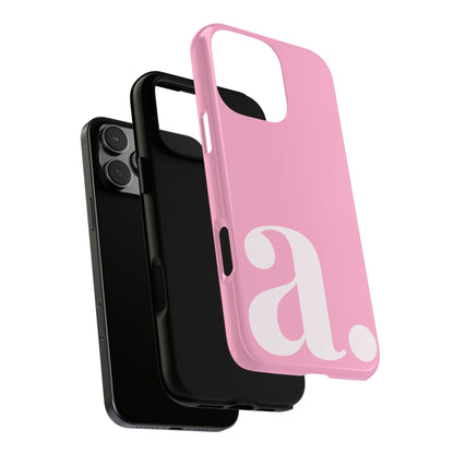Pink Monogram Initial iPhone Case - Custom Letter Phone Cover