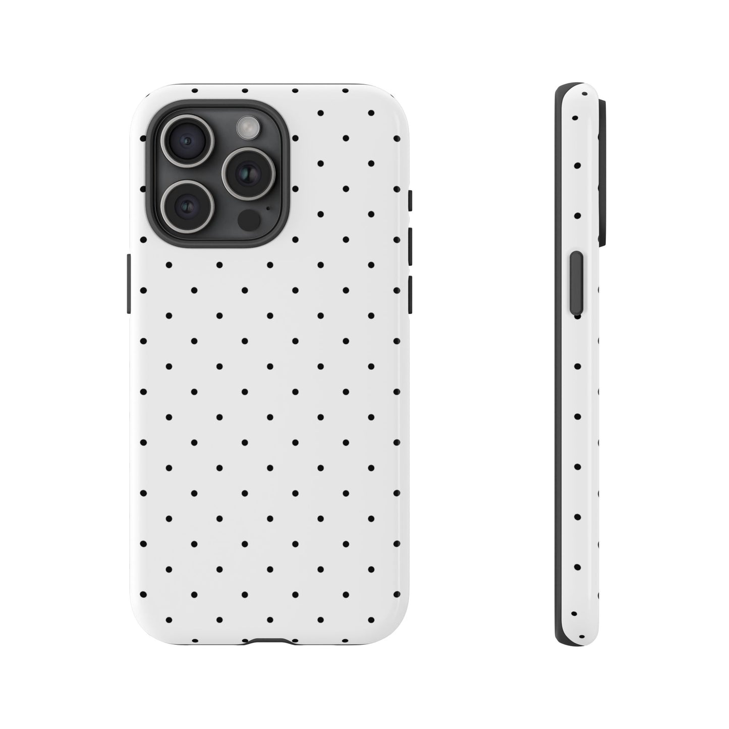 Minimalist Polka Dot iPhone Case - Black & White