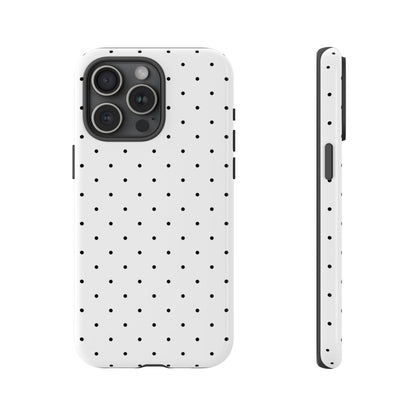Minimalist Polka Dot iPhone Case - Black & White