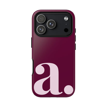 Personalized Monogram iPhone Case - Rich Burgundy Phone Cover