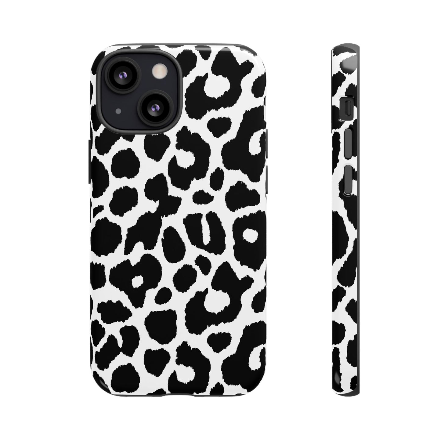 Black and White Leopard Print iPhone Case
