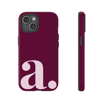 Personalized Monogram iPhone Case - Rich Burgundy Phone Cover