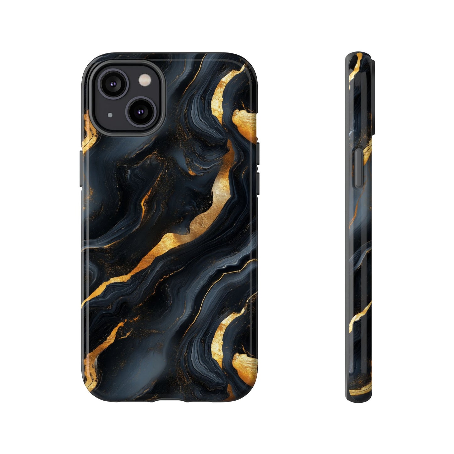 Elegant Black and Gold Marble iPhone Case