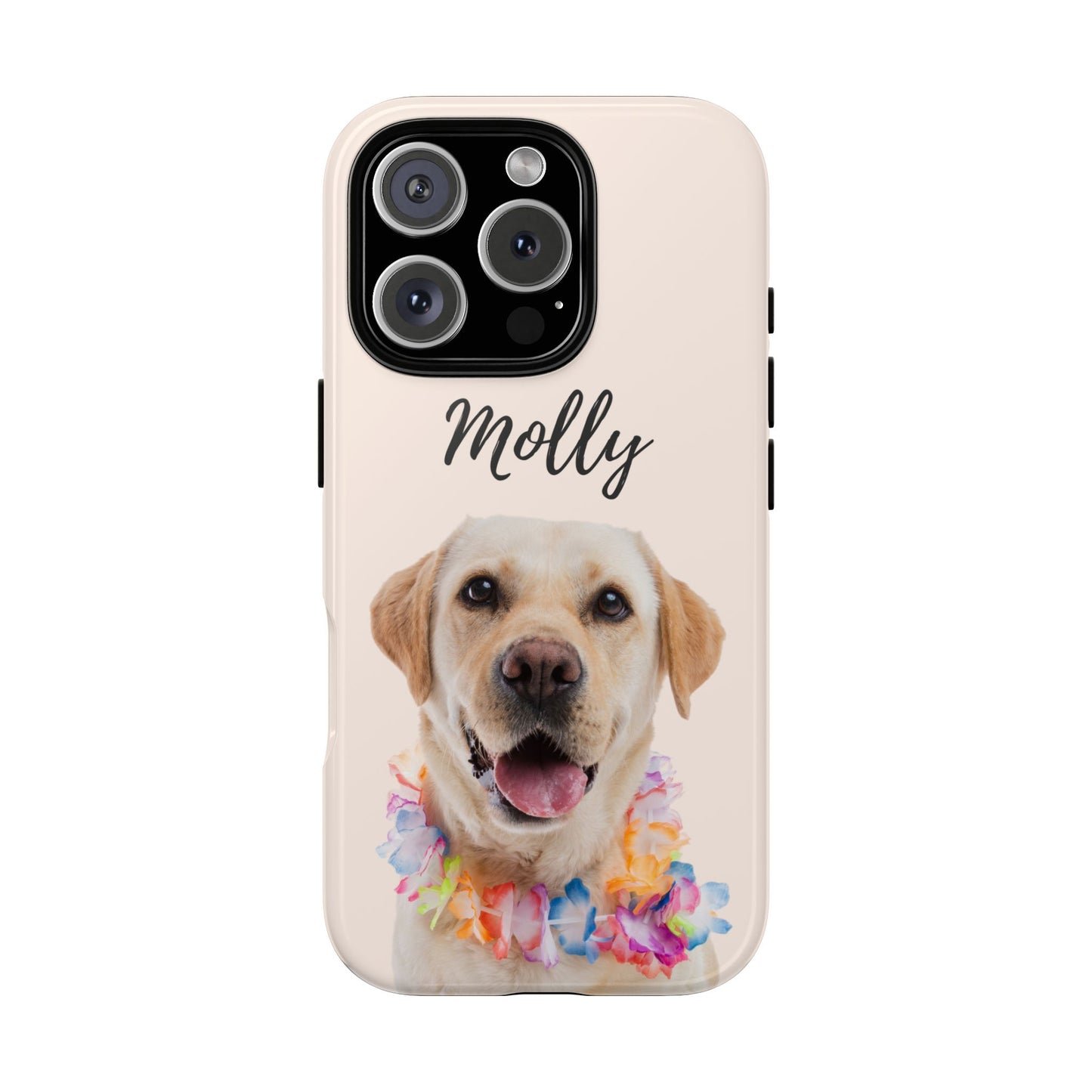 Custom Dog Photo Tough iPhone Case - Personalized Pet Name