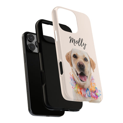 Custom Dog Photo Tough iPhone Case - Personalized Pet Name
