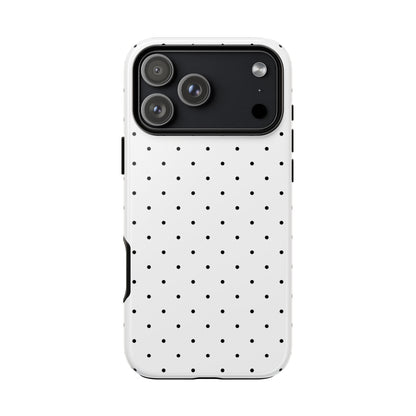 Minimalist Polka Dot iPhone Case - Black & White