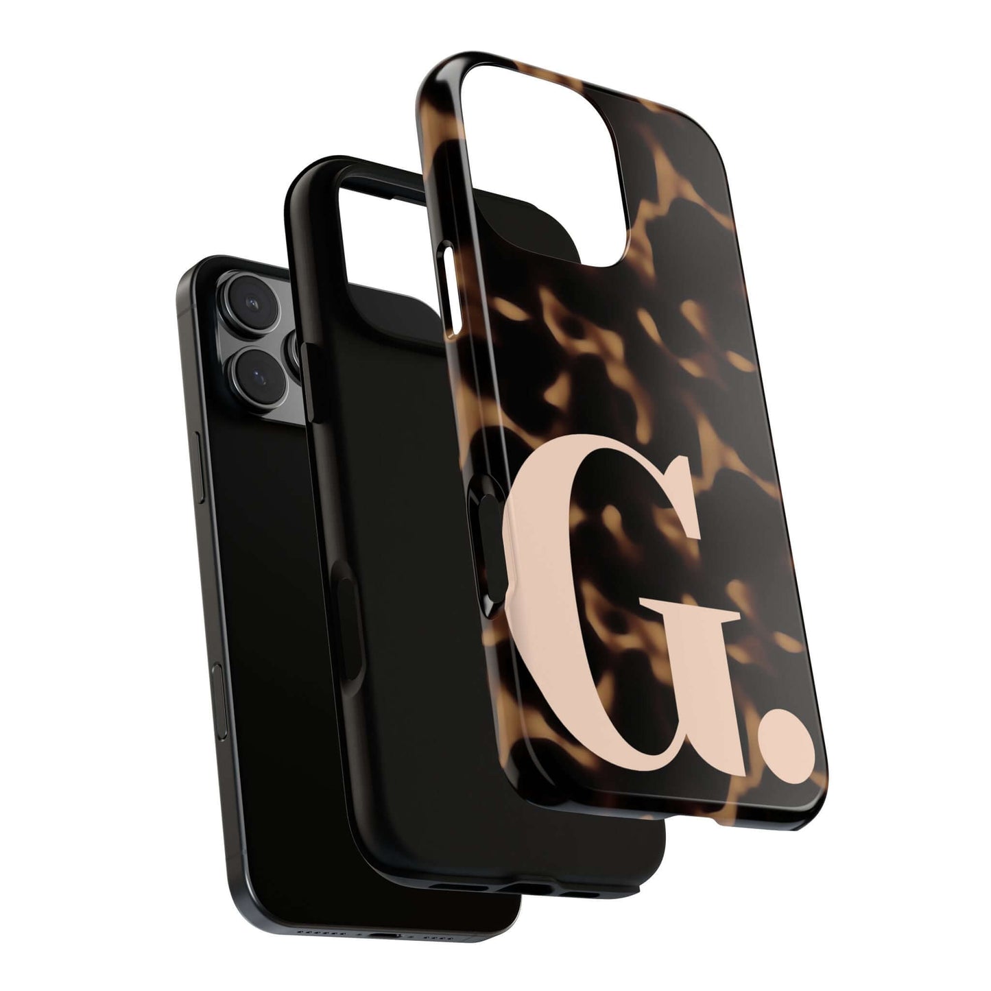 Custom Monogram Tortoise Shell iPhone Case - Golden Glam