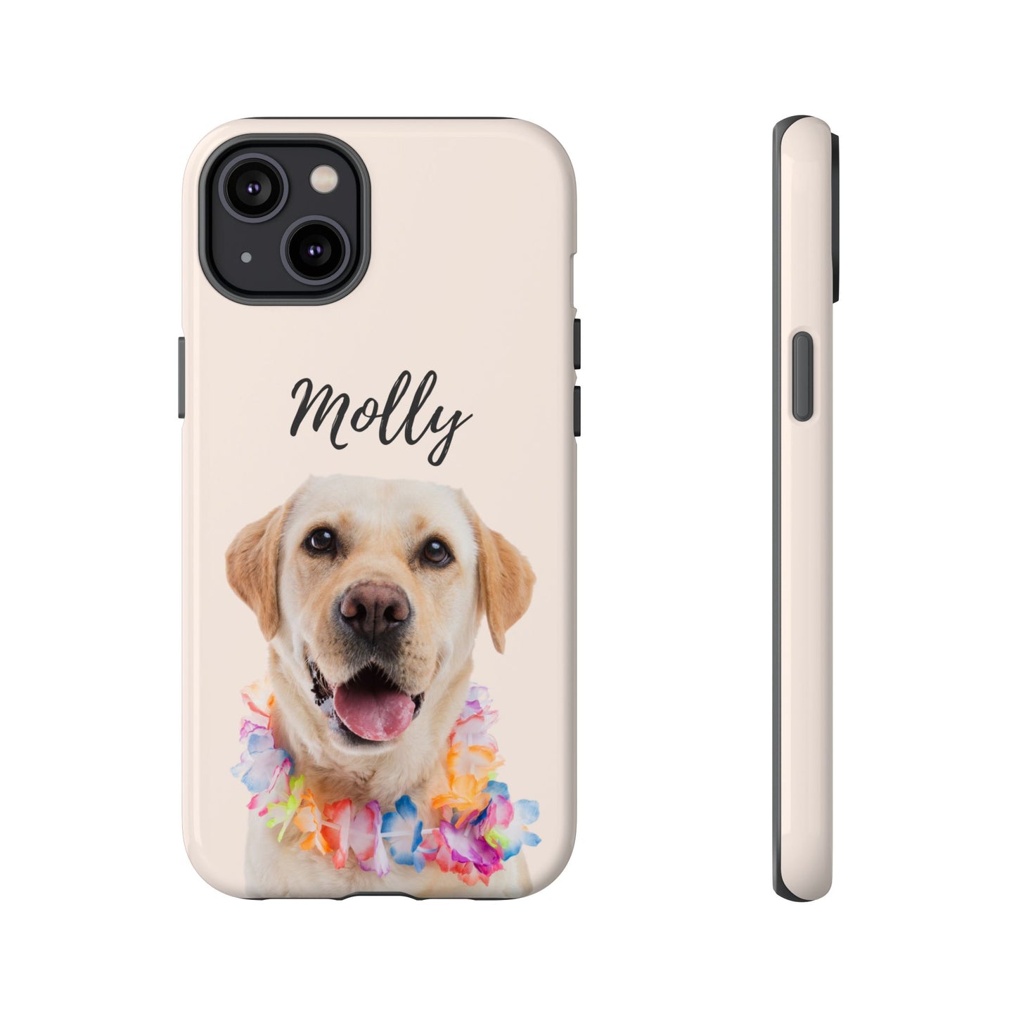 Custom Dog Photo Tough iPhone Case - Personalized Pet Name