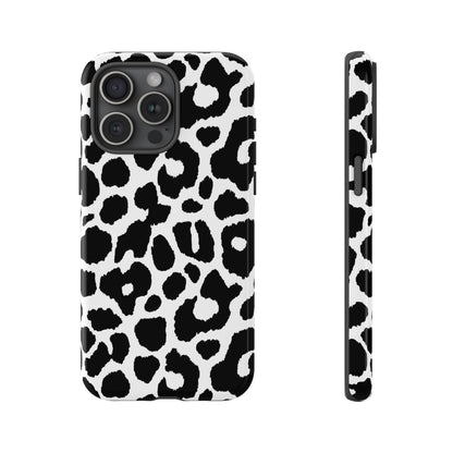 Black and White Leopard Print iPhone Case