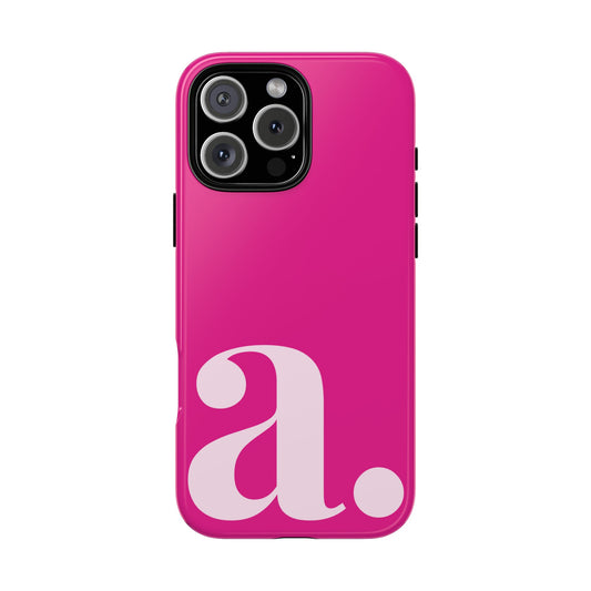 Custom Monogram Initial iPhone Case - Pink Shockproof Cover