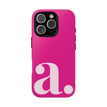 Custom Monogram Initial iPhone Case - Pink Shockproof Cover