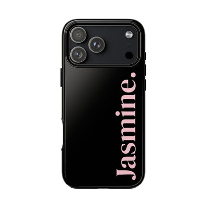 Personalized Name Black iPhone Case - Custom Tough Cover