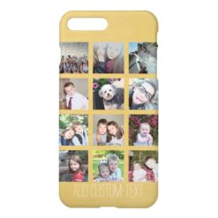 12 Photo Collage with Gold Background iPhone 7 Plus Case