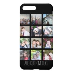 12 Photo Instagram Collage with Black Background iPhone 7 Plus Case
