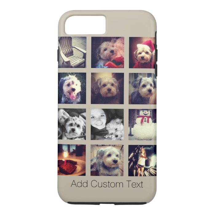 12 square photo collage with taupe background iPhone 7 plus case