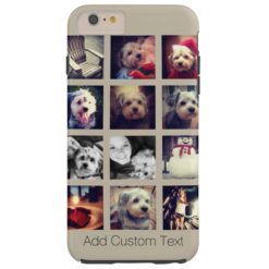 12 square photo collage with taupe background tough iPhone 6 plus case