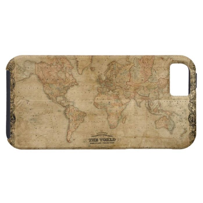 1847 Vintage Old Gold World Map iPhone 5 Case