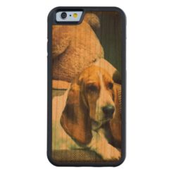 A Basset and her Bear Bumper Case Cherry Wood Carved Cherry iPhone 6 Bumper