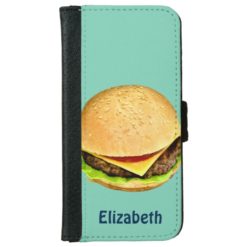 A Big Juicy Cheeseburger Photo Personalized Wallet Phone Case For iPhone 6/6s
