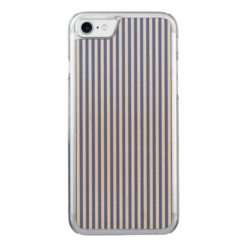 A Elegant Blue and White Nautical Stripes Carved iPhone 7 Case