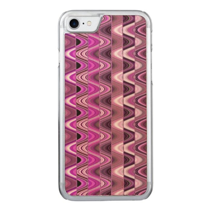 A Modern Abstract Colorful Pink Wave Pattern Carved iPhone 7 Case