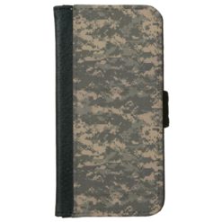 ACU Digital Camo Camouflage Wallet Phone Case For iPhone 6/6s
