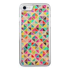 Abstract Multicolor Kaleidoscope Diamond Pattern Carved iPhone 7 Case