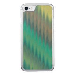 Abstract Teal Green Ikat Chevron Zigzag Carved iPhone 7 Case