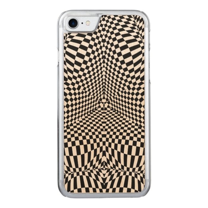 Abstract black and white checkered pattern Carved iPhone 7 case