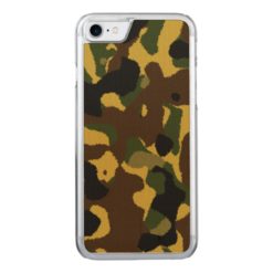 Abstract green brown yellow camouflage pattern Carved iPhone 7 case