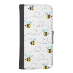 Adorable Bumble Bee Pattern iPhone SE/5/5s Wallet Case