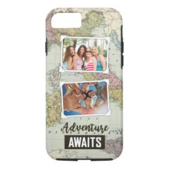 Adventure Awaits Map | Upload Your Own Photos iPhone 7 Case