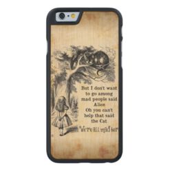 Alice in Wonderland; Cheshire Cat with Alice Carved Maple iPhone 6 Slim Case