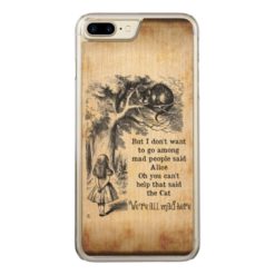 Alice in Wonderland; Cheshire Cat with Alice Carved iPhone 7 Plus Case