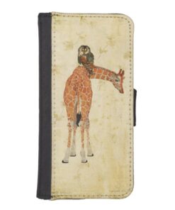 Amber Giraffe & Teal Owl Wallet Case