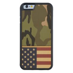American Flag Camo Carved Maple iPhone 6 Bumper