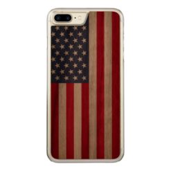American Flag Carved walnut iPhone 7 Plus bumper Carved iPhone 7 Plus Case